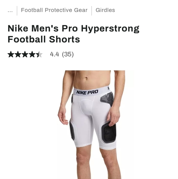 Nike Pro Hyperstrong Men's Football White Padded Shorts Size XL - Picture 7 of 7